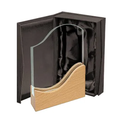 Galvano Cristal con Base de Madera BLAS 26