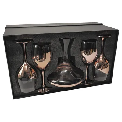 Set de Copas y Decantador para Vinos Encobrizado M88