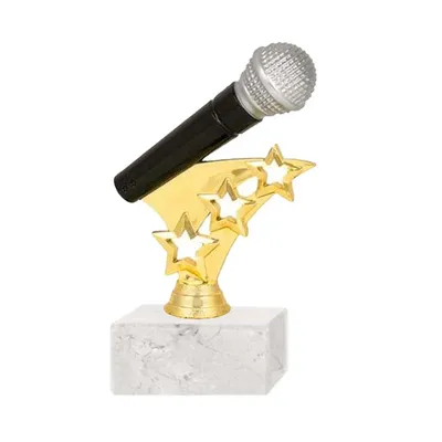 Trofeo plástico Micrófono Estrellas