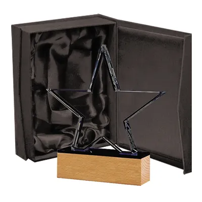 Galvano Cristal con Base de Madera BLAS 24